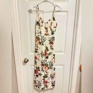 Almost Famous Cream and Gray Floral Top